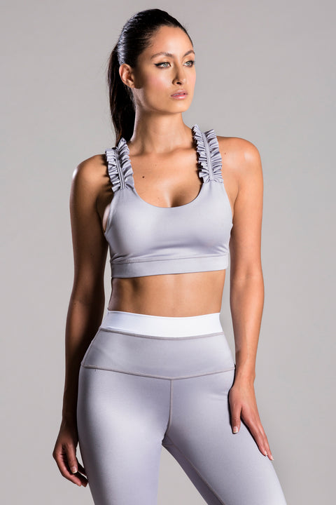 Sarah Basic Gray Top For Body Barre